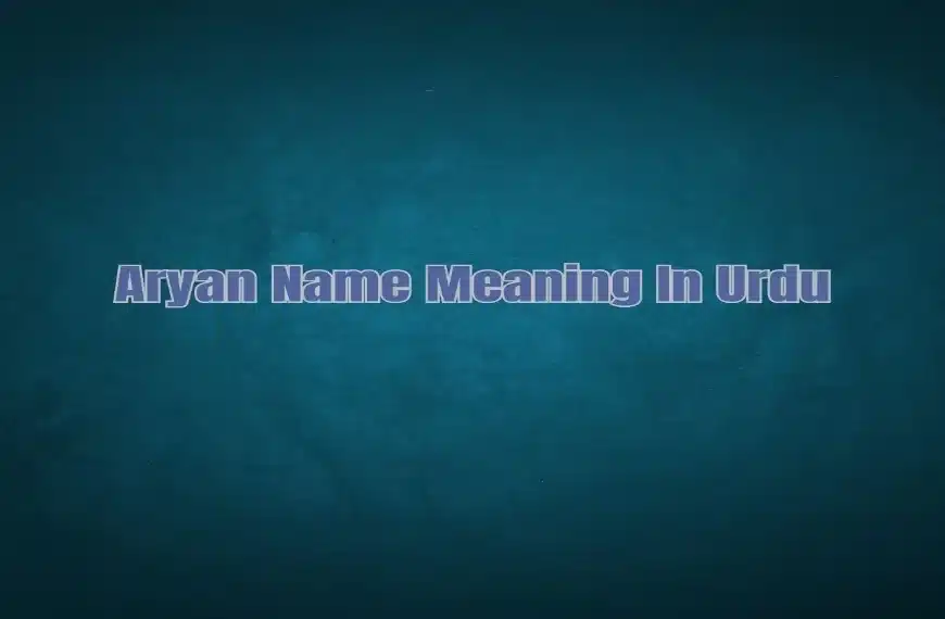 Aryan Name Meaning In Urdu