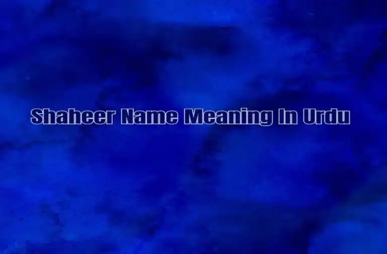 Shaheer Name Meaning In Urdu