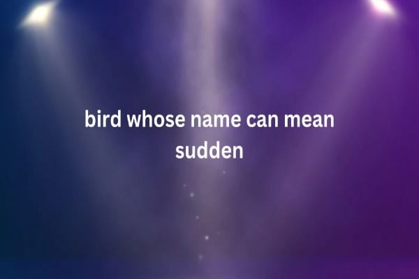 Bird Whose Name Can Mean Sudden