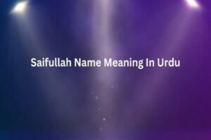 Saifullah Name Meaning In Urdu