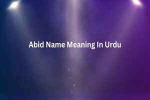 Abid Name Meaning In Urdu