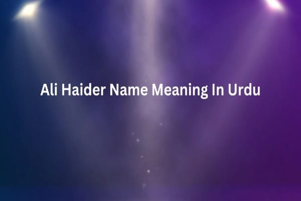 Ali Haider Name Meaning In Urdu