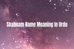 Shabnam Name Meaning In Urdu